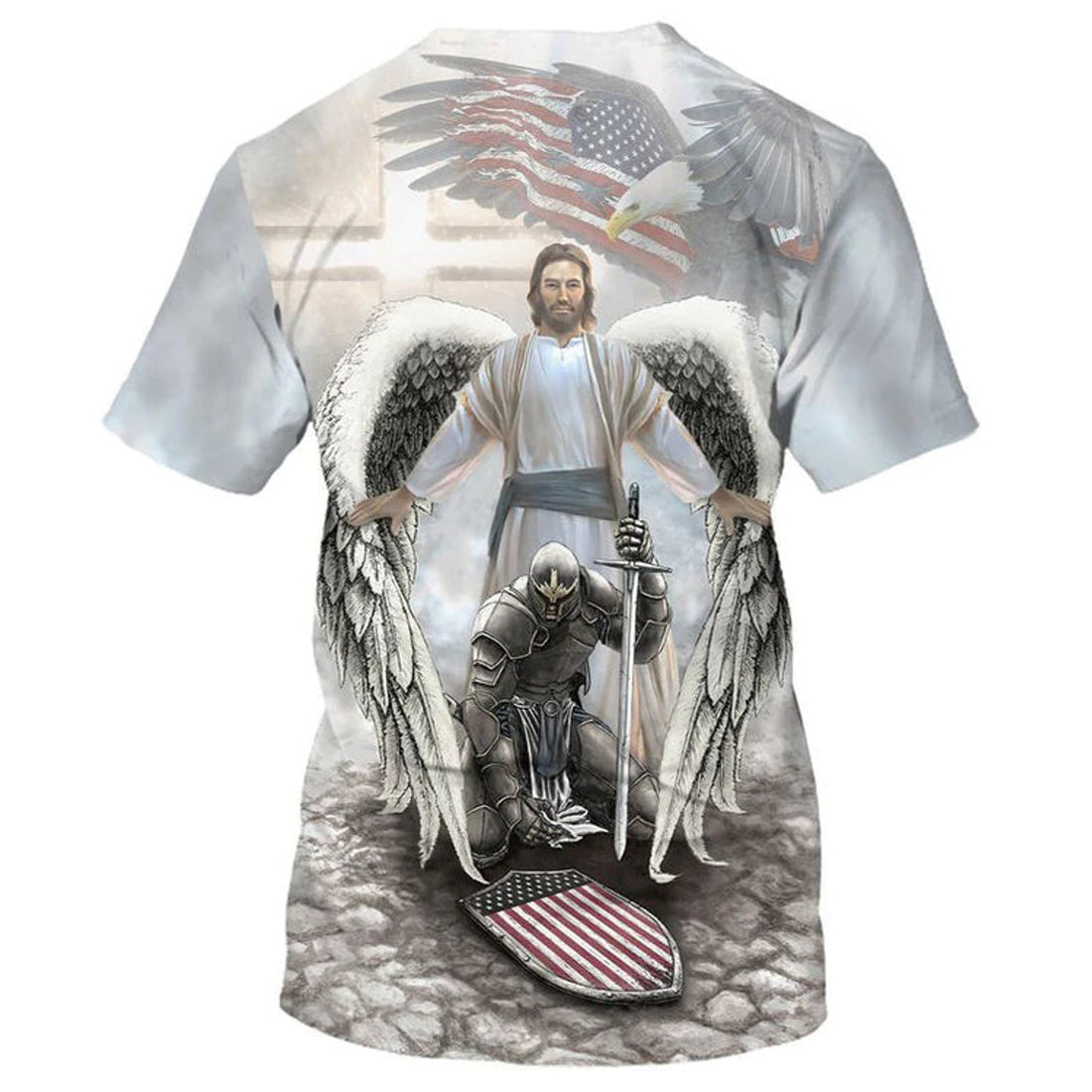 American Warrior Knee Before God T-Shirts One Nation Under God Tee Shirts