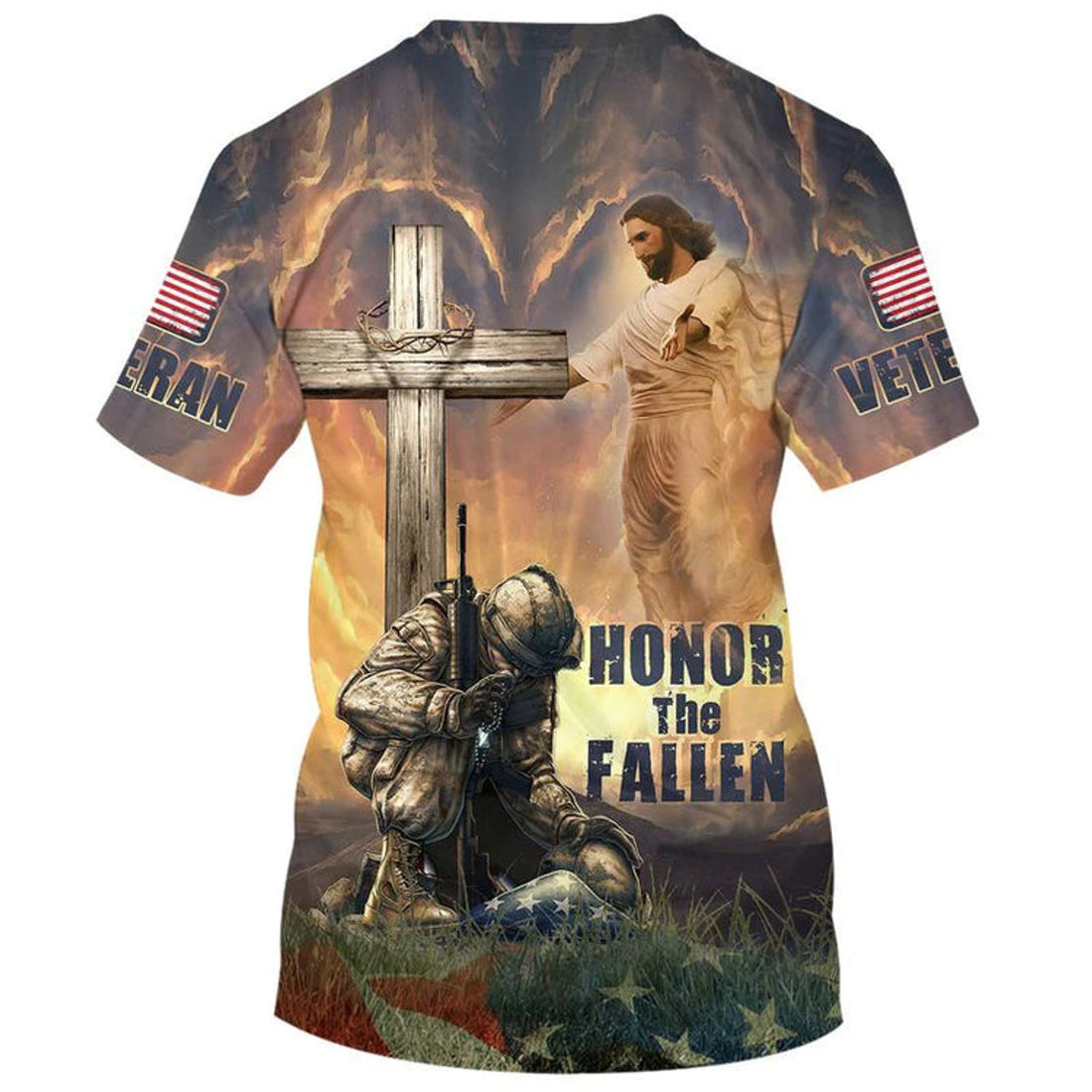 3D All Over Print Honor The Fallen Shirt Veteran Knee Before God Premium T-Shirts