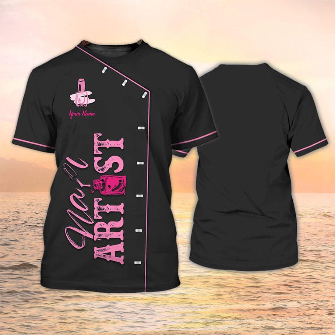 FUNSTUFFPRINT Nail Artist Custom T-Shirt Nail Tech Shirt Gift For Nail Technican 3D T-shirt
