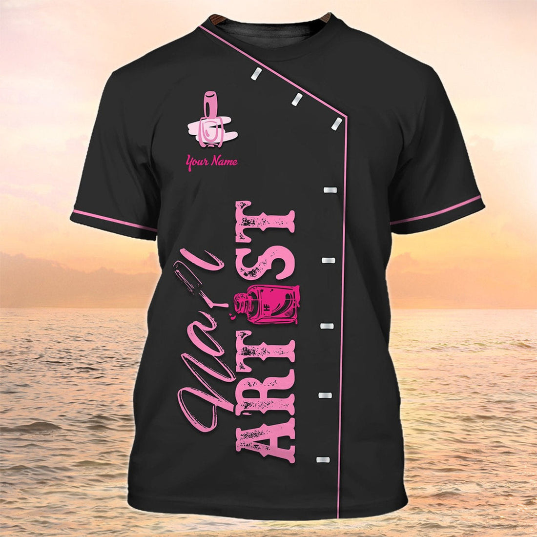 FUNSTUFFPRINT Nail Artist Custom T-Shirt Nail Tech Shirt Gift For Nail Technican 3D T-shirt