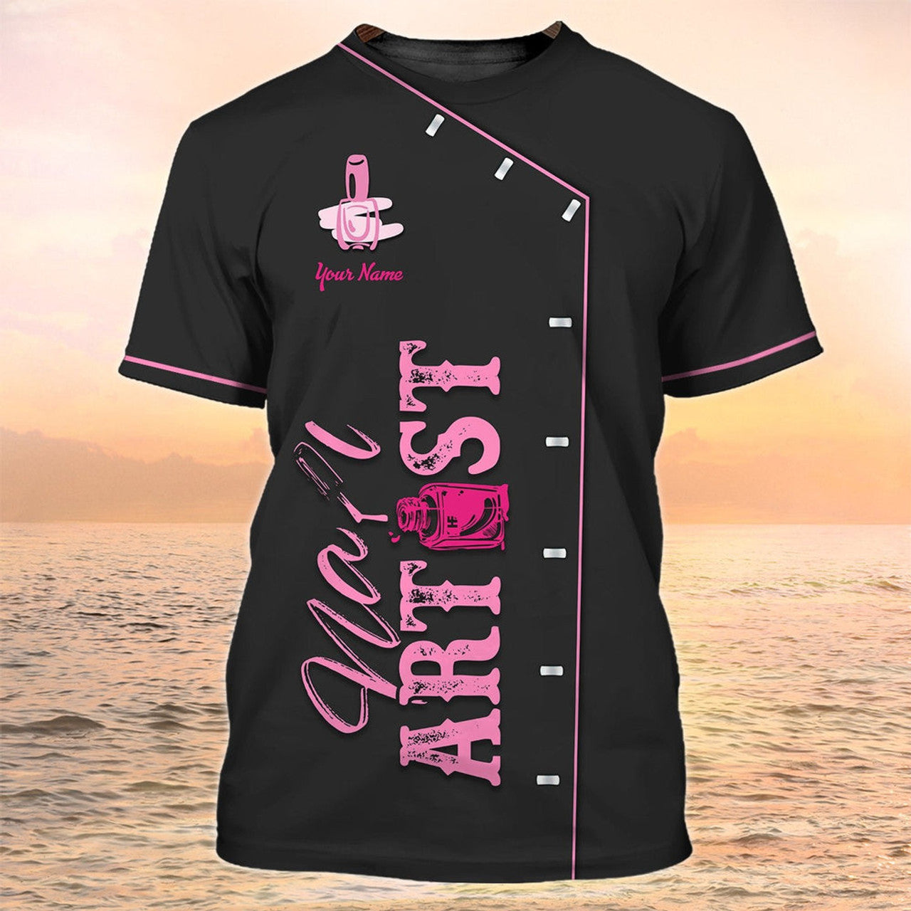 FUNSTUFFPRINT Nail Artist Custom T-Shirt Nail Tech Shirt Gift For Nail Technican 3D T-shirt