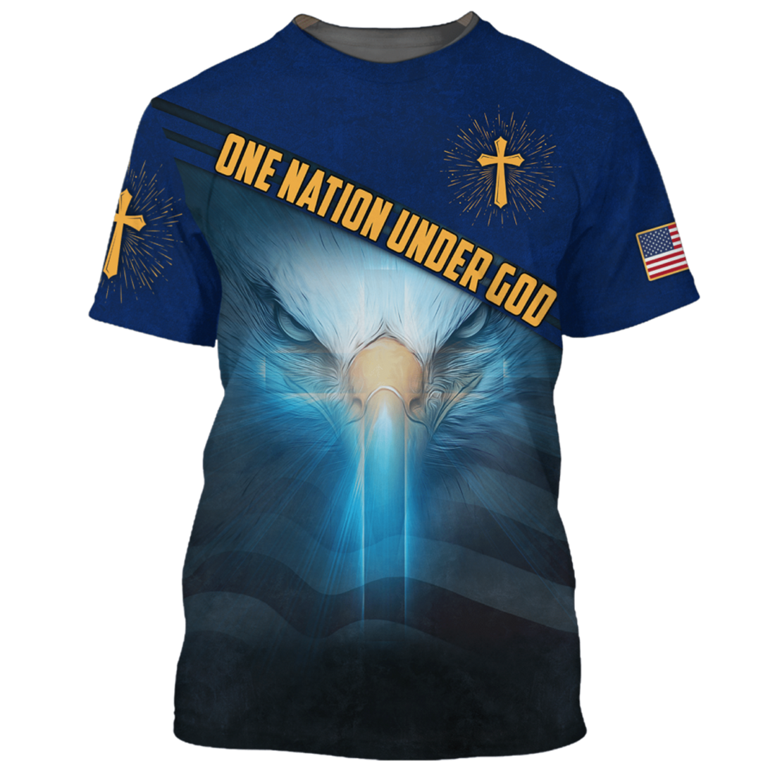 FUNSTUFFPRINT One Nation Under God Shirt Proud American Eagle Unisex 3D Premium Shirts 3D T-shirt