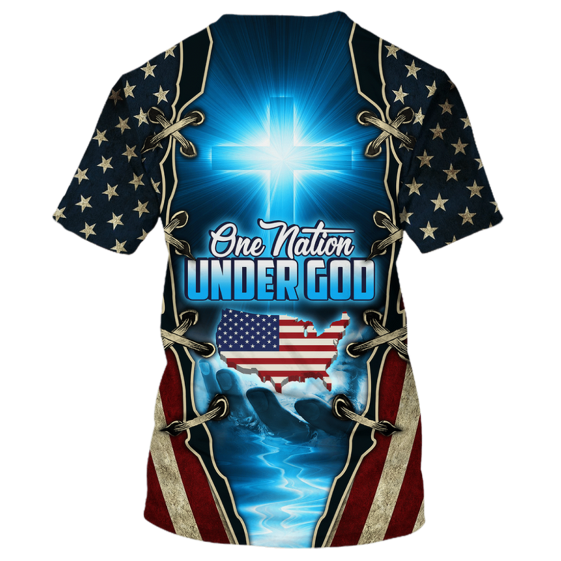 FUNSTUFFPRINT One Nation Under God Patriotic Shirt Men Women American Patriot Tee Shirt 3D T-shirt