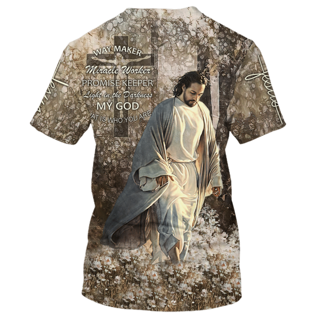 FUNSTUFFPRINT Way Maker Miracle Worker My God T-Shirt Christian Shirt Jesus Lover Gifts 3D T-shirt