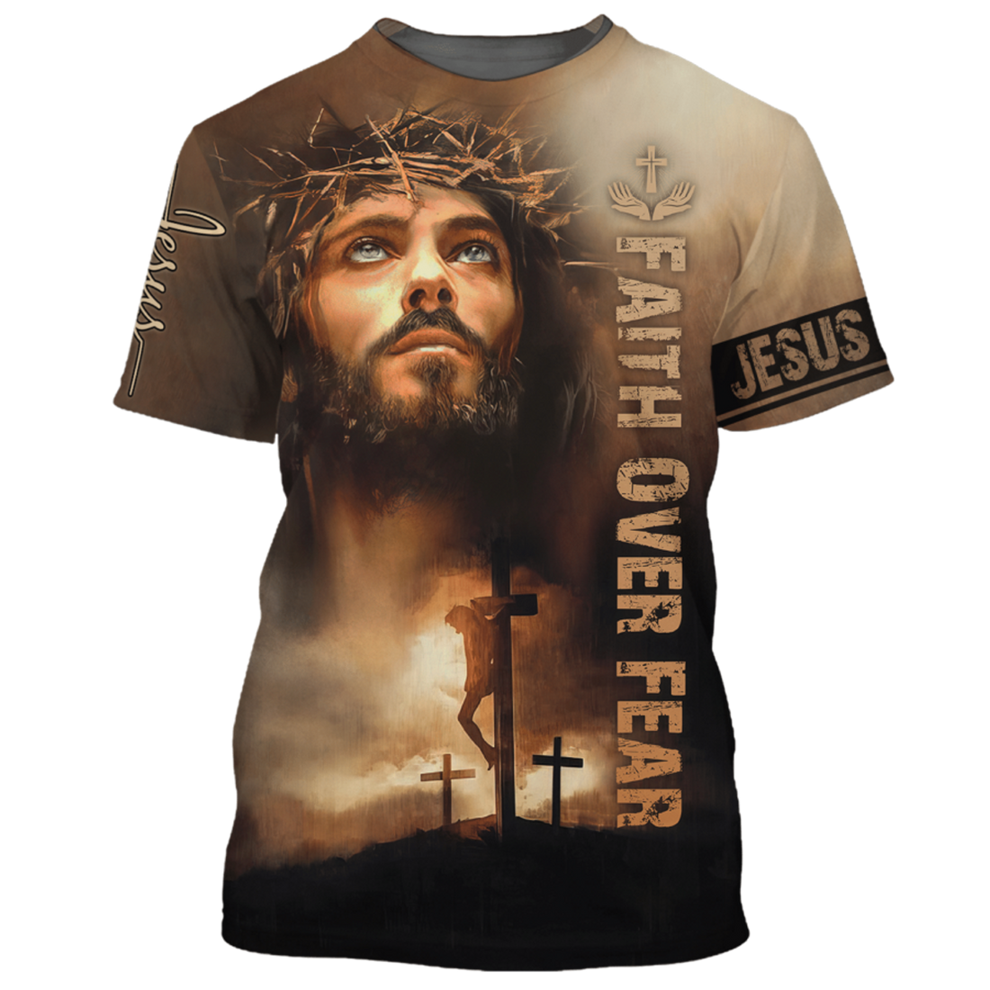 FUNSTUFFPRINT 3D All Over Printed Christian Jesus Shirt Faith Over Fear T-Shirt Men Women I Love God Shirts 3D T-shirt
