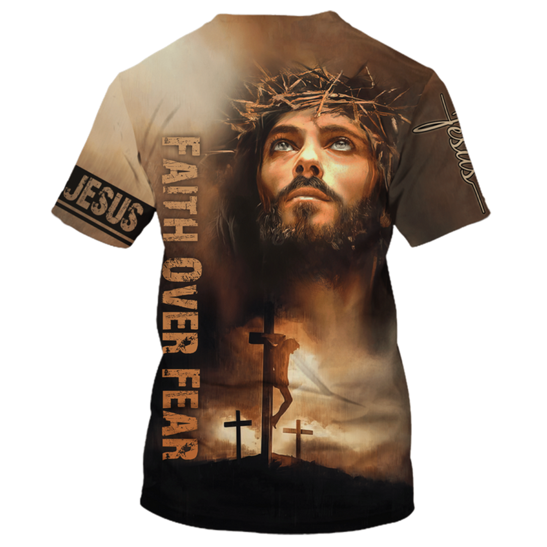 FUNSTUFFPRINT 3D All Over Printed Christian Jesus Shirt Faith Over Fear T-Shirt Men Women I Love God Shirts 3D T-shirt