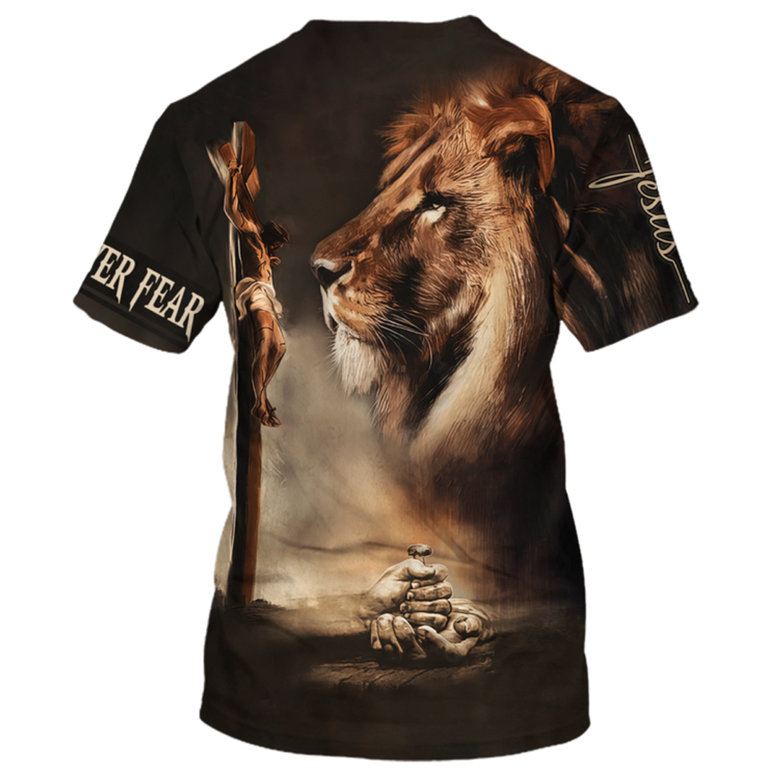 FUNSTUFFPRINT Cool Premium Faith Over Fear T-Shirt Believe In God T-Shirt For Men Women Jesus 3D T-shirt