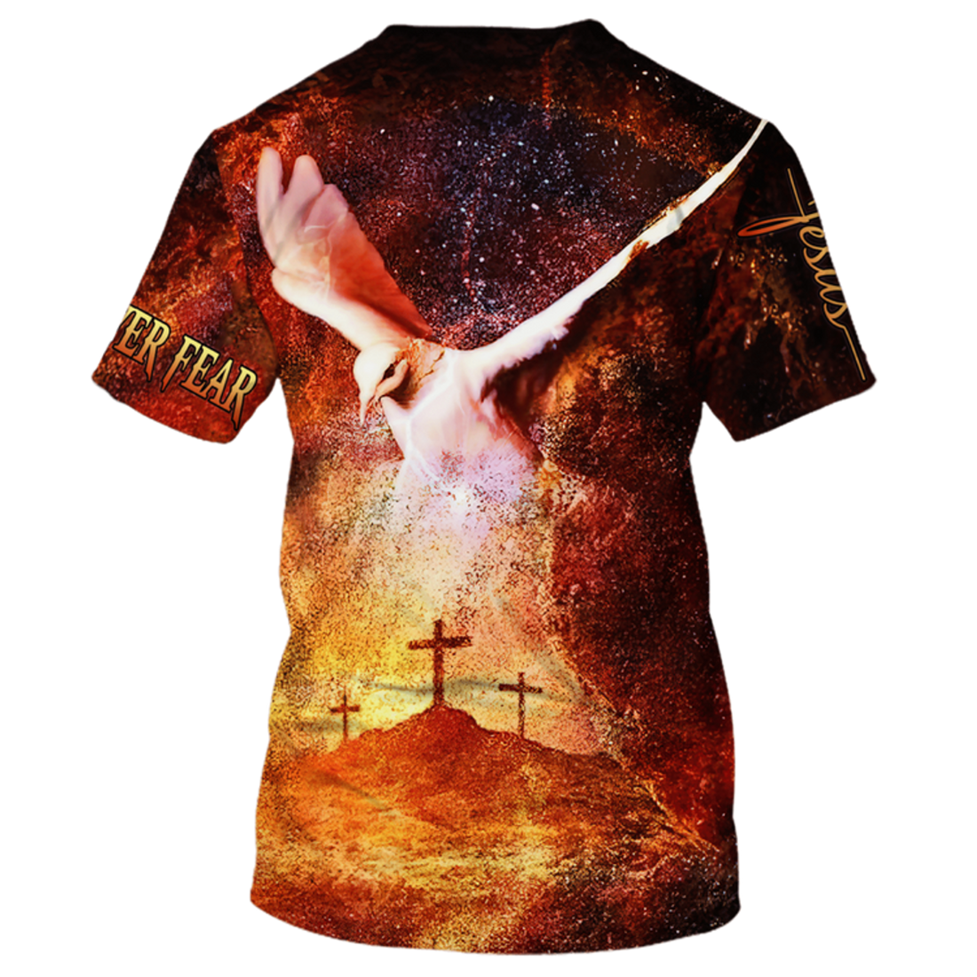 FUNSTUFFPRINT 3D All Over Print Faith Over Fear T-Shirt Jesus Unisex Shirts For Men Women 3D T-shirt