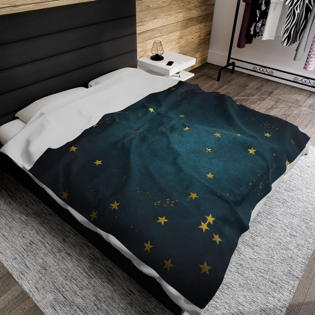 FUNSTUFFPRINT Stars Velveteen Plush Blanket
