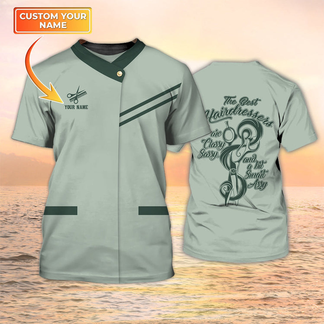 FUNSTUFFPRINT Hair Stylist Custom T-Shirt The Best Hairdresser Shirt 3D T-shirt