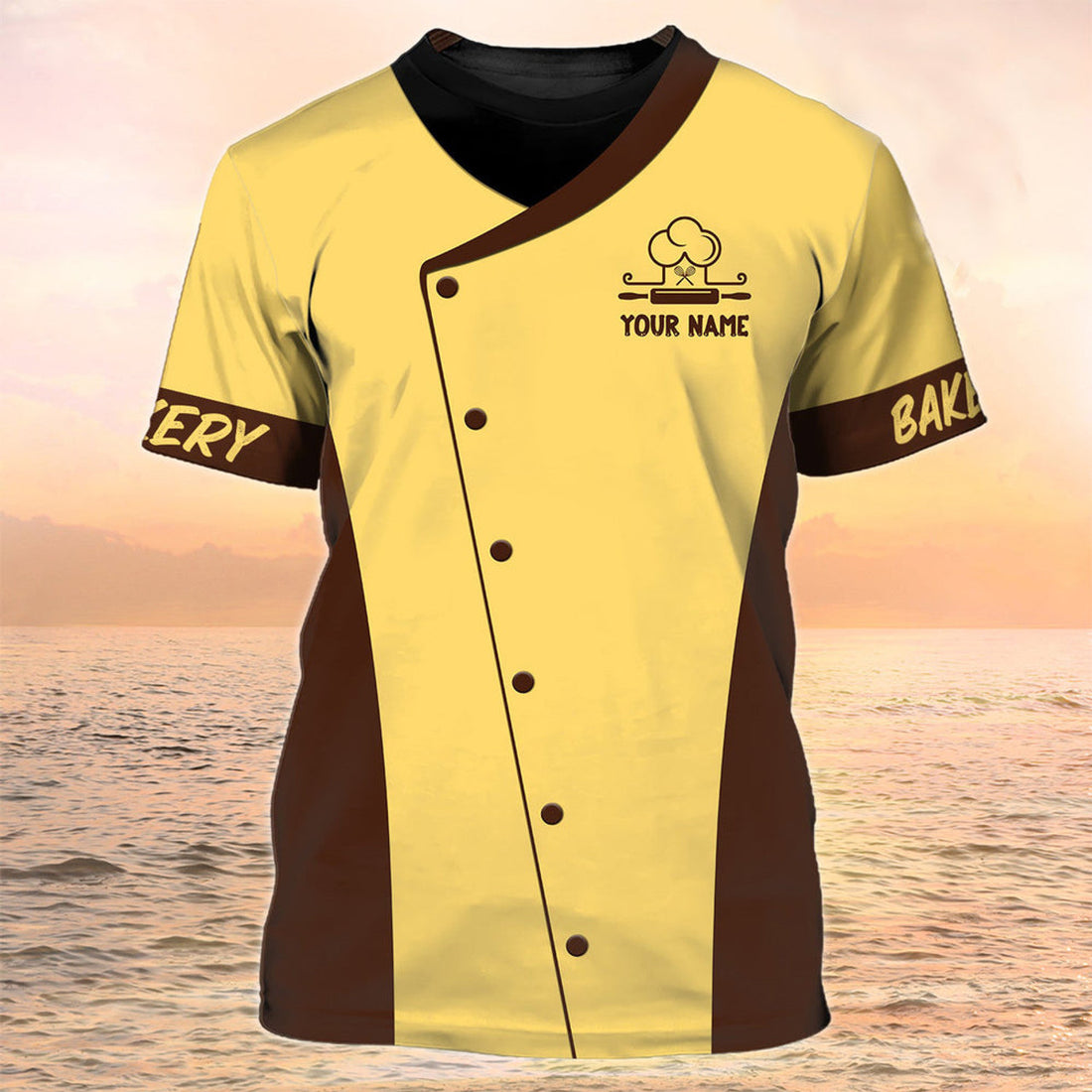 FUNSTUFFPRINT Baking T-Shirt Custom Baker Shirt Bakery Uniform 3D T-shirt
