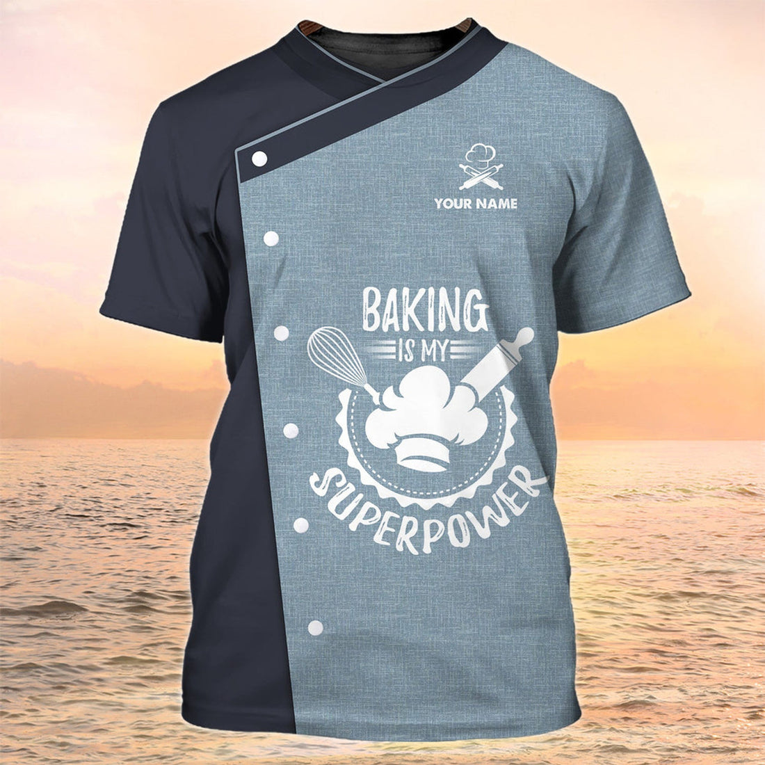 FUNSTUFFPRINT Baker Custom T-Shirt Baking Is My Superpower Gifts For Baker 3D T-shirt