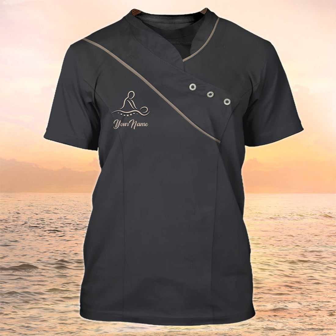 FUNSTUFFPRINT Massage Therapist Uniform Black Massage Therapist Custom Shirt 3D T-shirt
