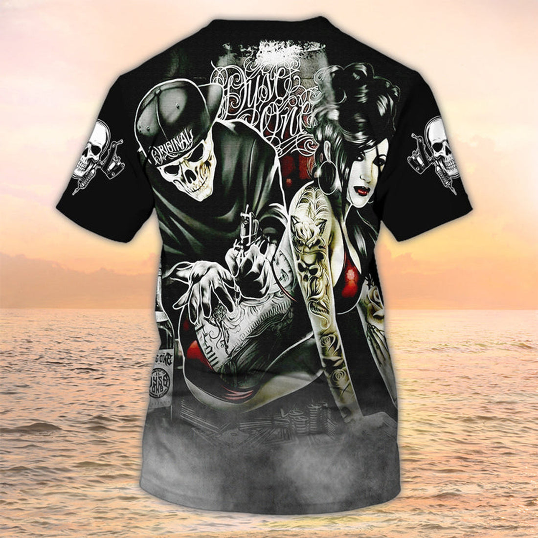 FUNSTUFFPRINT Tattoo Is My Life And Skull Is My Love, Tattooist T-Shirts, Tattoo Style Shirt 3D T-shirt