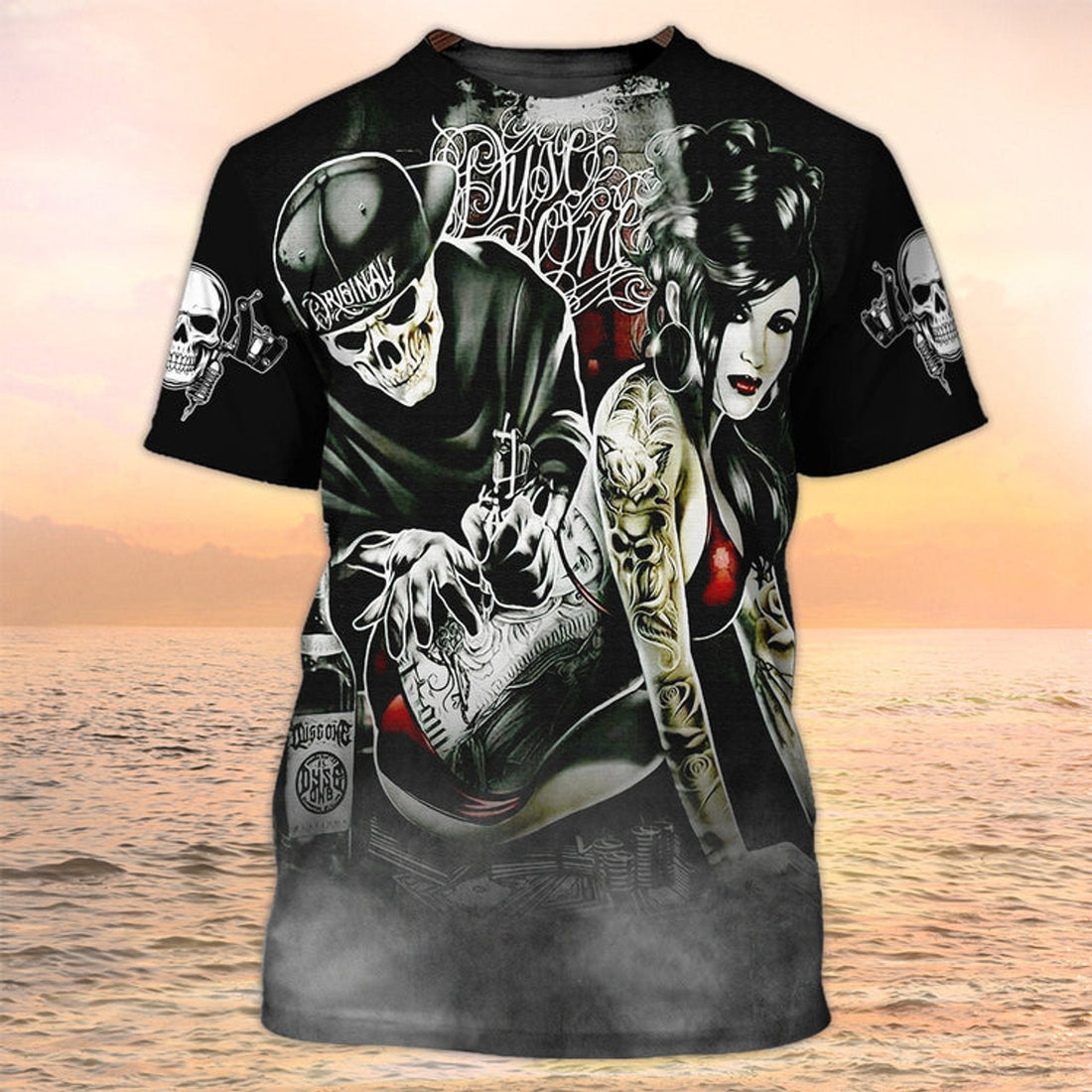 FUNSTUFFPRINT Tattoo Is My Life And Skull Is My Love, Tattooist T-Shirts, Tattoo Style Shirt 3D T-shirt