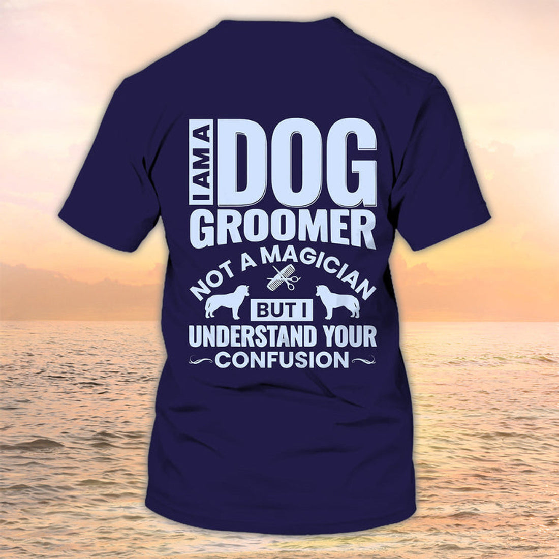 FUNSTUFFPRINT Personalized 3D All Over Printed Dog Groomer Shirt Grooming Uniform I Am A Dog Groomer Not A Magician 3D T-shirt
