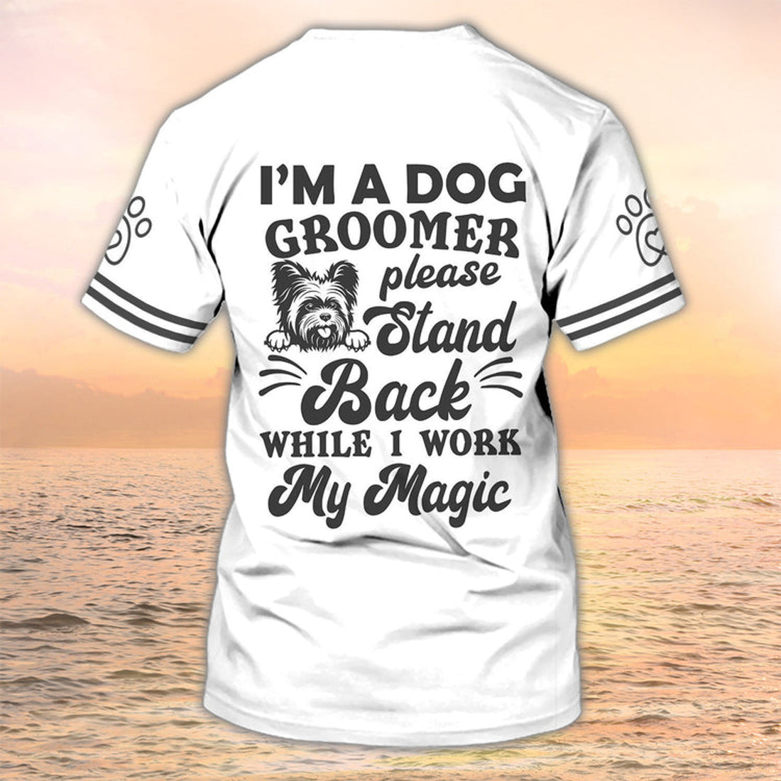 FUNSTUFFPRINT Dog Groomer Shirts Grooming Custom T-Shirt Grooming Apparel Pet Salon Uniform 3D T-shirt