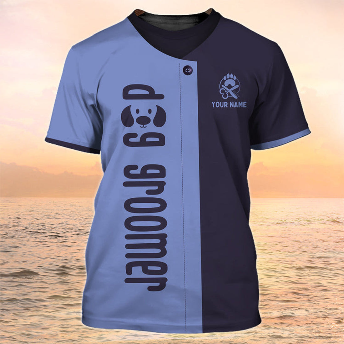FUNSTUFFPRINT Dog Groomer Custom Shirts Grooming Uniform Groomer Hourly Rate 3D Shirt 3D T-shirt