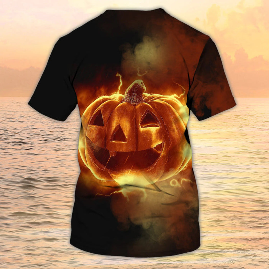Halloween Funny Pumpkin T-Shirt Premium Halloween 3D Shirt Adult