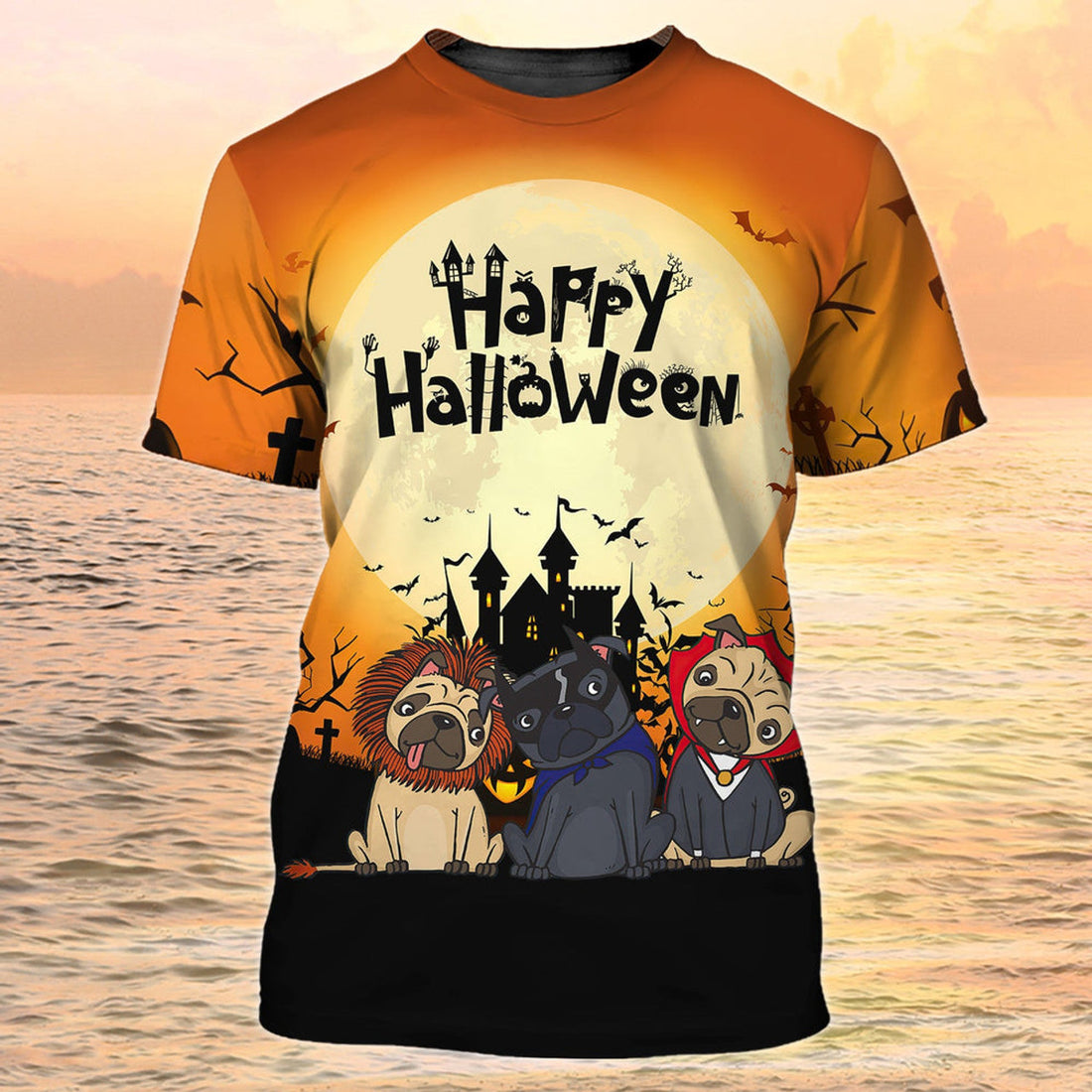 FUNSTUFFPRINT 3D Happy Halloween Sublimation On Shirt Halloween T-Shirt Halloween Tee Shirt 3D T-shirt