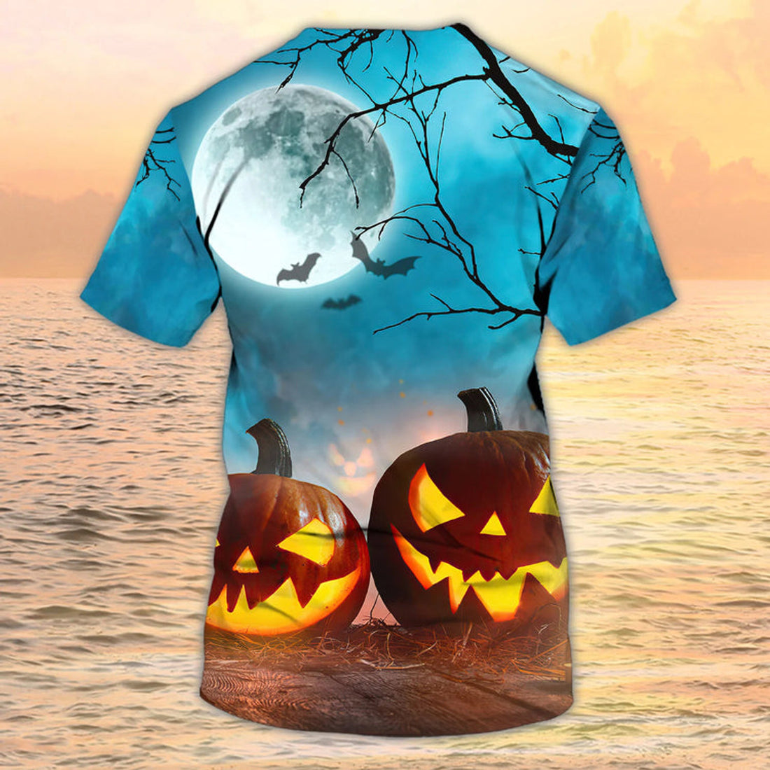 3D Pumpkin Light Sublimation On Halloween T-Shirt Halloween Shirts Gift For Halloween