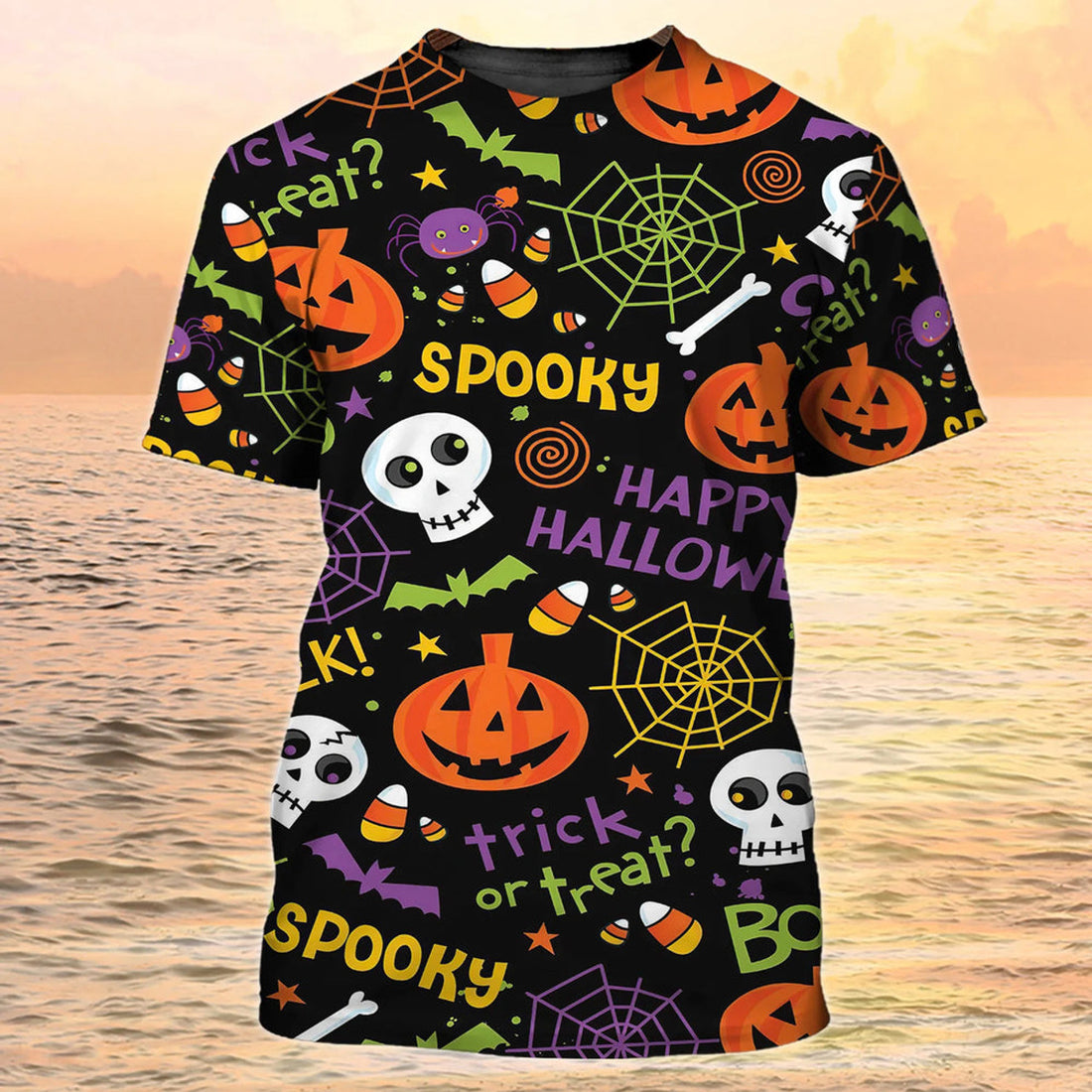 3D Spooky Shirt Trick Or Treat Full Print On Halloween Shirt Full