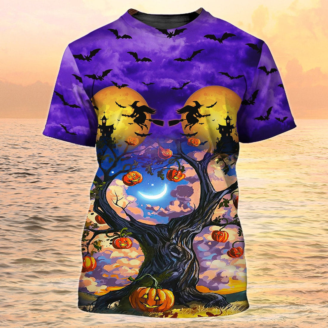 FUNSTUFFPRINT 3D Purple Halloween Shirt Halloween T-Shirts For Adults 3D T-shirt