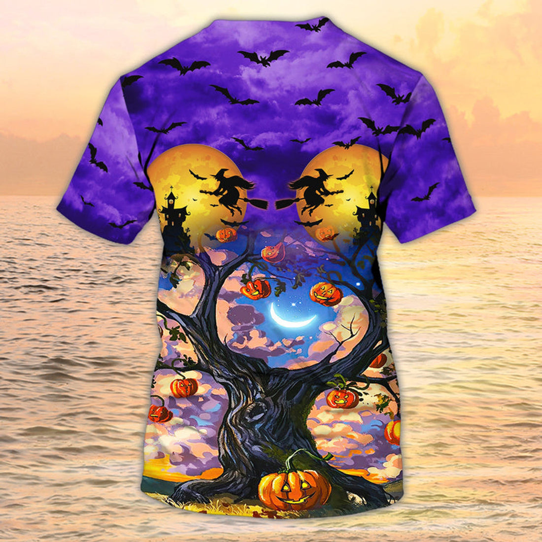 FUNSTUFFPRINT 3D Purple Halloween Shirt Halloween T-Shirts For Adults 3D T-shirt