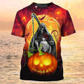 FUNSTUFFPRINT Skull Girl Halloween 3D T-Shirt The Death And Girl Halloween T-Shirt Men Women 3D T-shirt