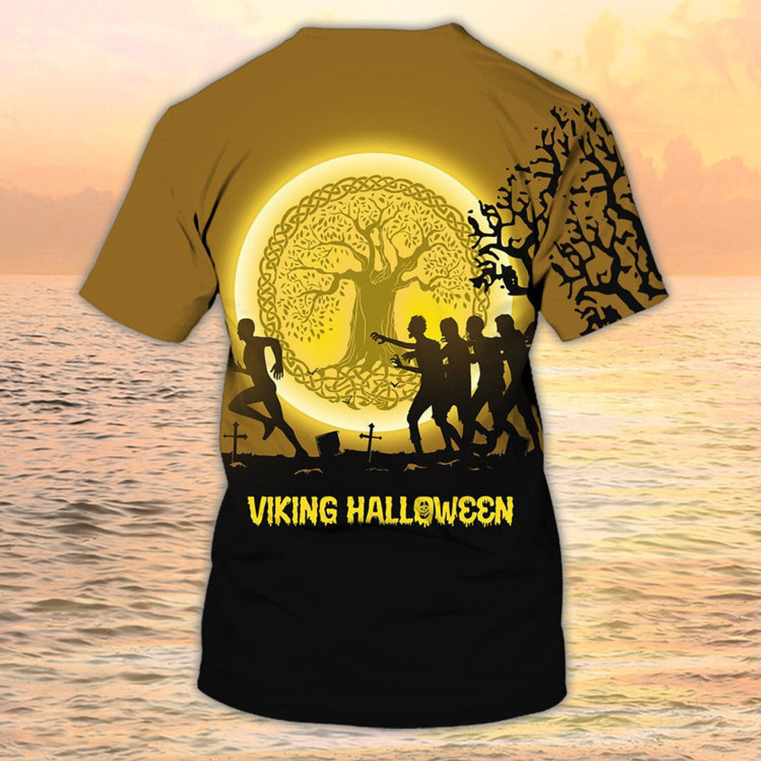 FUNSTUFFPRINT Viking Halloween Pattern Sublimation On Shirt 3D Halloween Shirt For Viking Lover 3D T-shirt