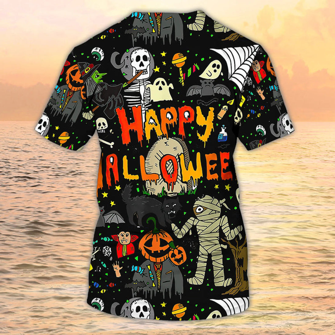 Happy Halloween 3D All Over Print T-Shirt Full Of Ghost On Halloween Shirts