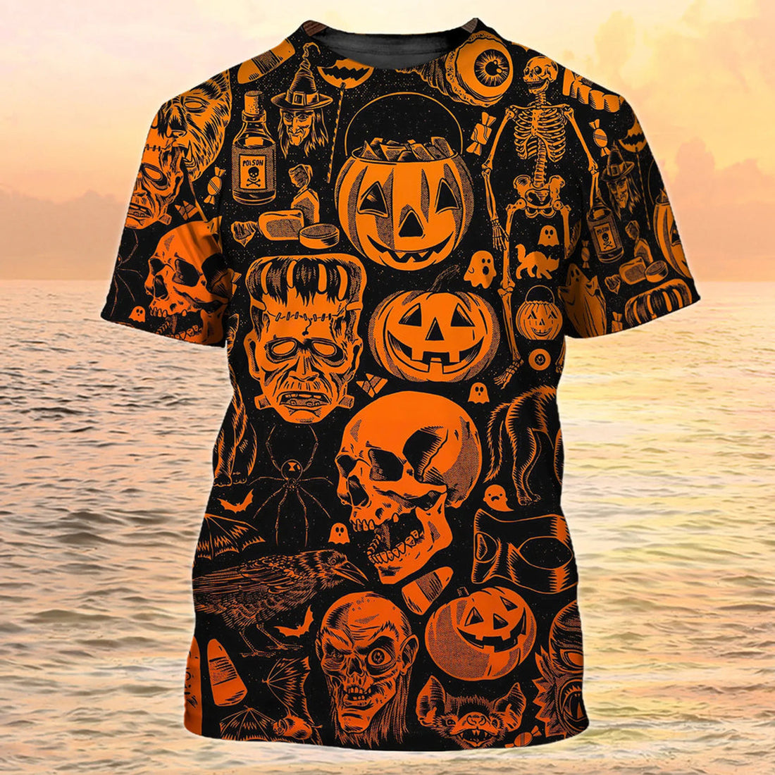 3D Skull Halloween T-Shirt Full Of Skull On Shirt For Halloween Best Gift Halloween