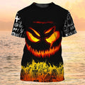 FUNSTUFFPRINT 3D All Over Print Black Shirt Halloween Pattern Halloween Skeleton T-Shirt Men Women 3D T-shirt