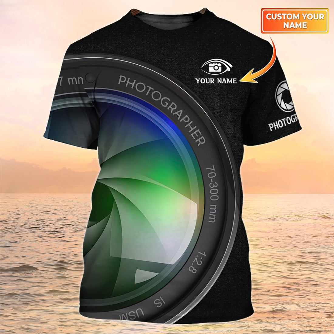 Custom Camera T-Shirt Graphic 3D Camera Shirt Gift for Photographers and Photography Lovers