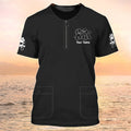 FUNSTUFFPRINT Pet Groomer T-Shirt Grooming Custom Shirts Pet Salon Uniform Black 3D T-shirt