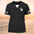 FUNSTUFFPRINT Pet Groomer Shirts Grooming Custom Shirts Pet Salon Uniform Black 3D T-shirt