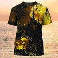 FUNSTUFFPRINT Halloween T-Shirts For Adults 3D Cat On Pumpkin Halloween Nigh3D T-shirt