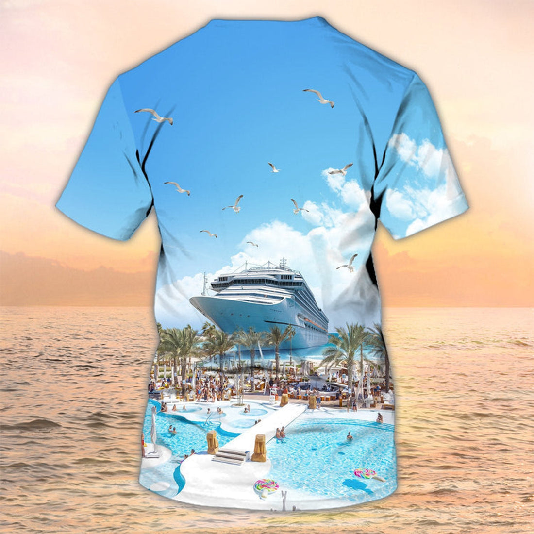 FUNSTUFFPRINT Custom Name Cruise T-Shirts For Family, Cruise Tee shirts 3D All Over Print For Summer Trip 3D T-shirt