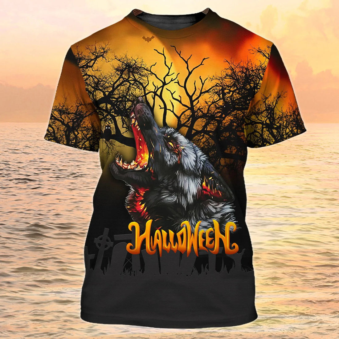 Wolf Halloween 3D T-Shirt Halloween T-Shirt For Him Best Gift Halloween