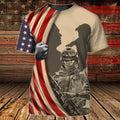 FUNSTUFFPRINT Gift For Veteran Grandpa, 3D PrinT-Shirt Veteran American Flag Pattern, Classic Veteran Zip Up Hoodie 3D T-shirt