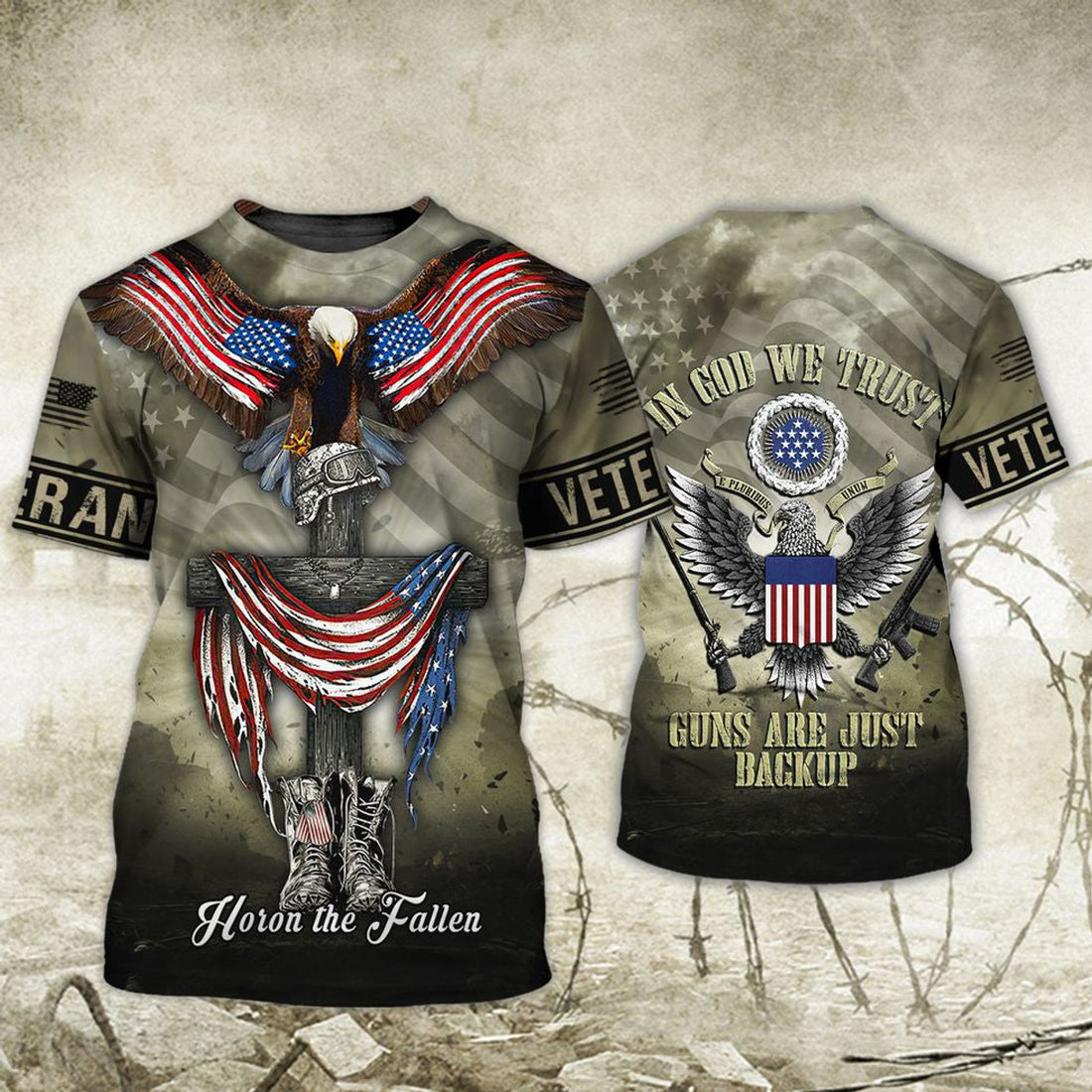 FUNSTUFFPRINT Veteran Honor The Fallen 3D Hawaii Shirt, American Veteran Hoodie, Veteran Design On Clothing 3D T-shirt