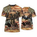 FUNSTUFFPRINT Eagle Veteran T-Shirt, No One Left Behind, Gift For Veteran, 3D Veteran Apparel 3D T-shirt