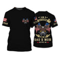 FUNSTUFFPRINT I Am A Veteran Like Dad And Mom Before Me 3D Shirt, Proud Son Of Veteran Clothing 3D T-shirt