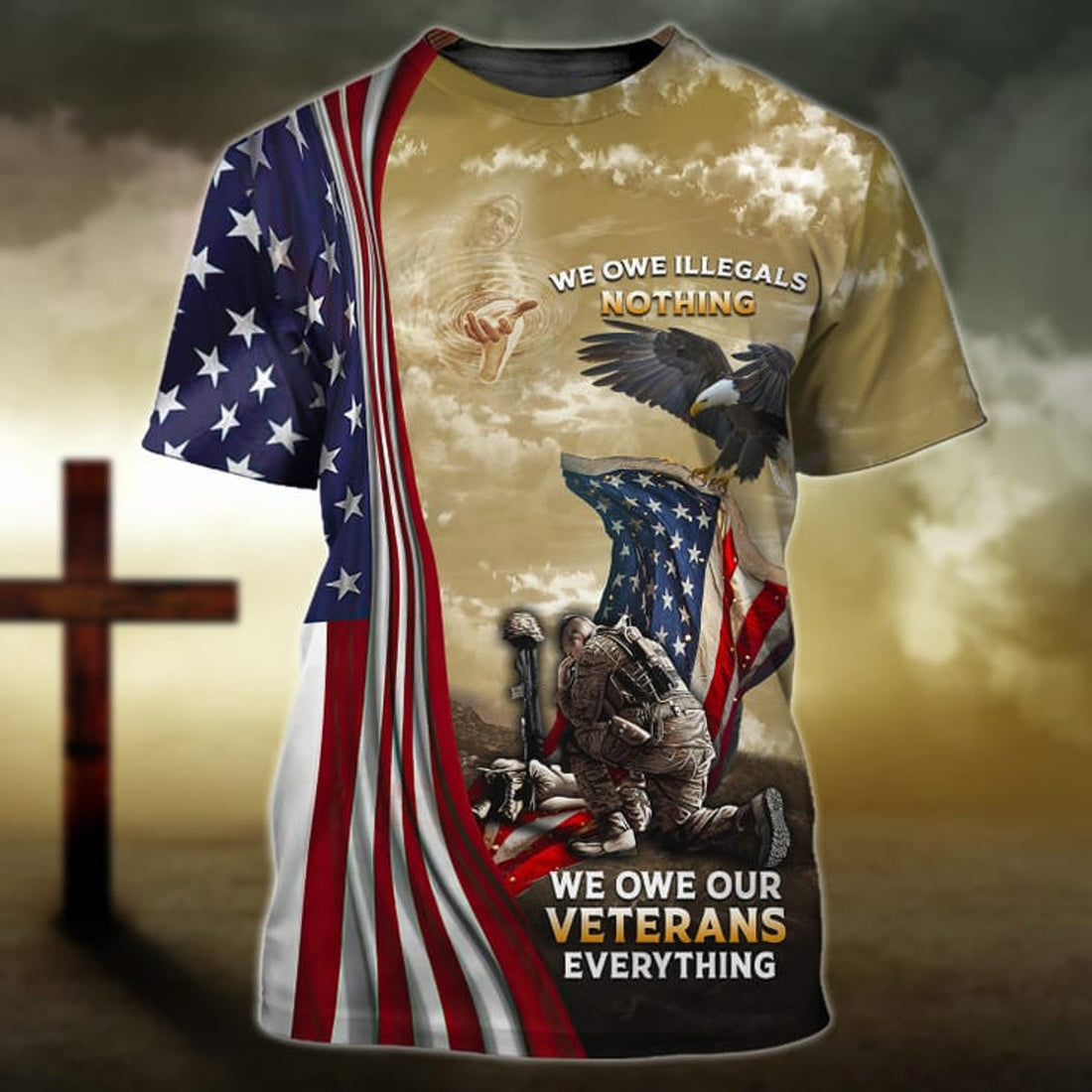FUNSTUFFPRINT 3D Veteran Shirt Men, We Owe Our Veterans Everything, Veteran Hoodie 3D T-shirt