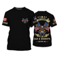 FUNSTUFFPRINT I Am A Veteran Like My Dad & Grandpa Before Me Shirt, Gift For Veteran, Proud Of Veteran Dad Hoodie 3D T-shirt