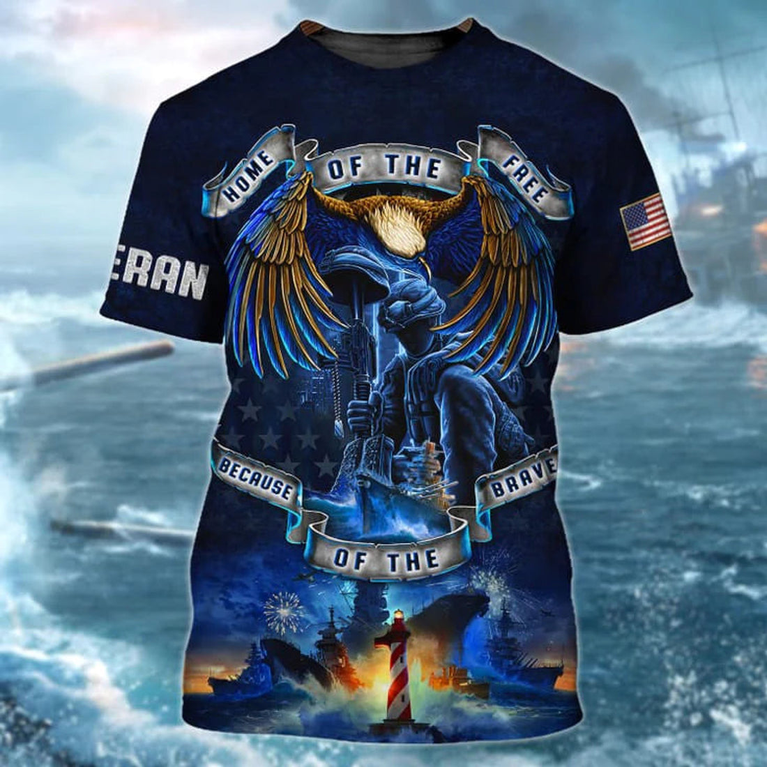 Navy Veteran T-Shirt Men, Veteran Dad 3D T-Shirt, Us Navy Veteran Tee Shirt