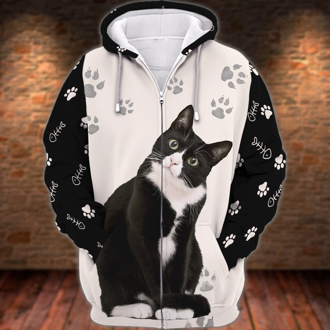 FUNSTUFFPRINT Tuxedo Cats 3D Hoodie and Zip Hoodie