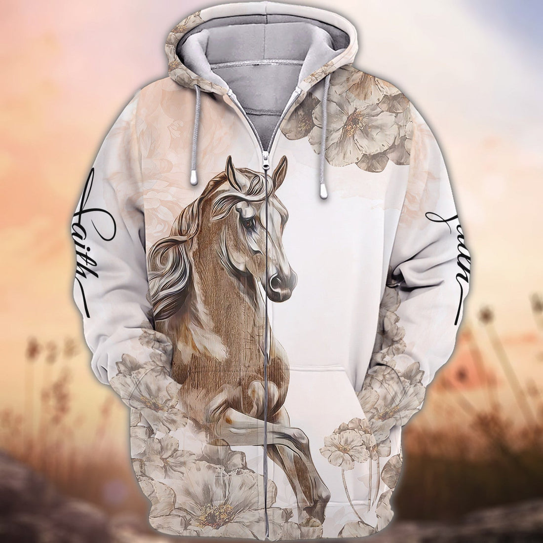 FUNSTUFFPRINT White Horse 3D Shirts Design, Love Horse 3D Hoodie and Zip Hoodie