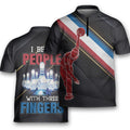 I Beat People With Three Fingers Polo Bowling Jersey Shirt