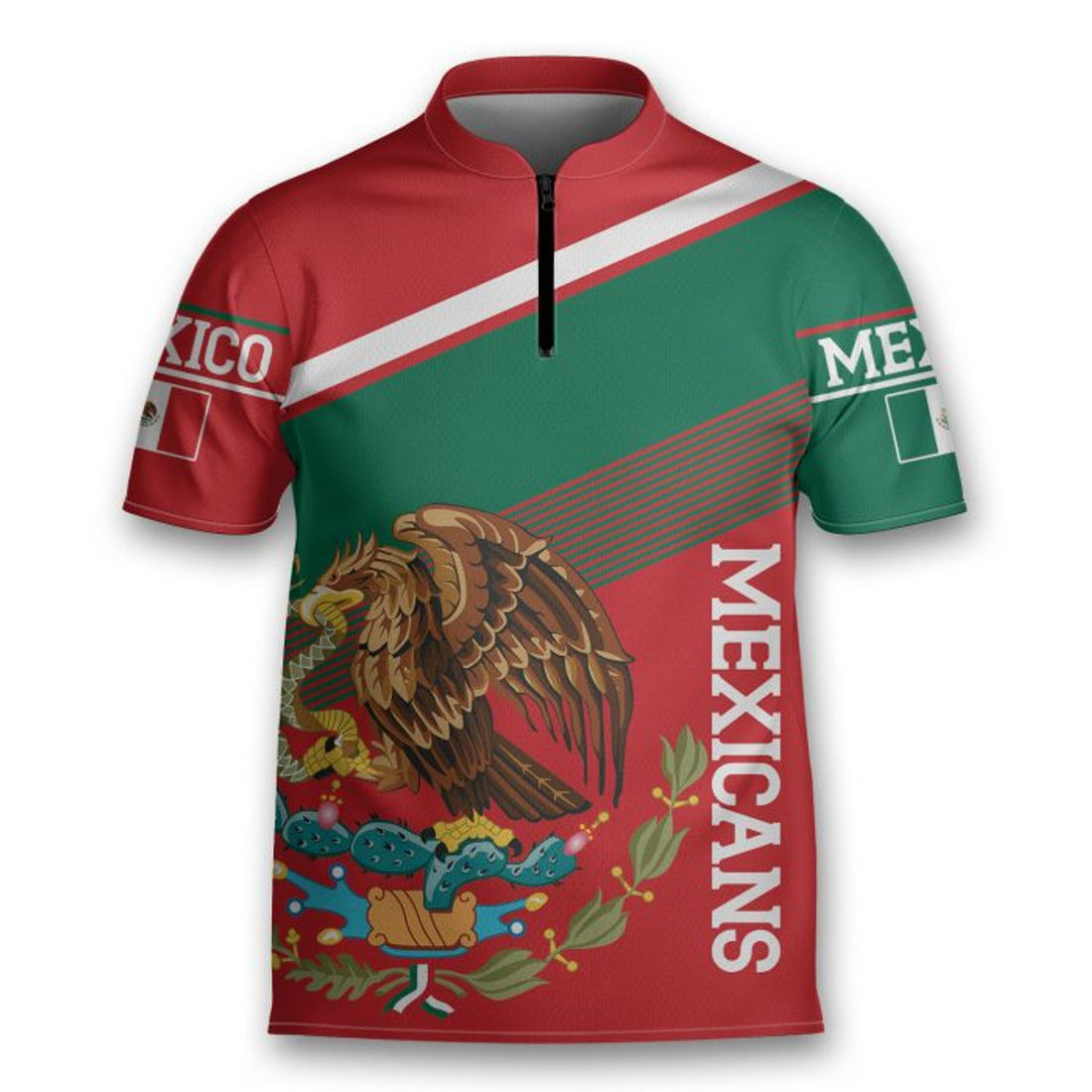 Beer Mexico It's Not A Party Until Mexicans Show Up Bowling Zipped Polo Jersey